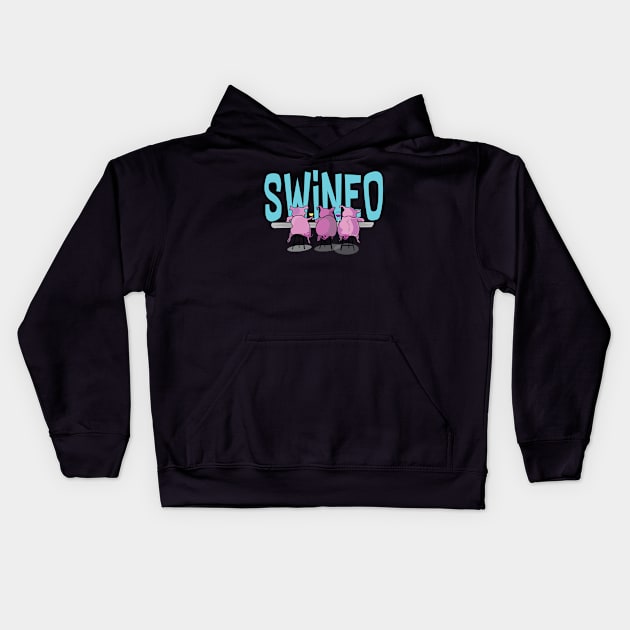 Swineo Wine Tasting Kids Hoodie by ByersArtLab